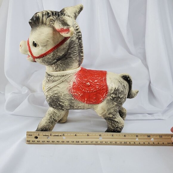 Vintage The Sun Rubber Company Donkey Toy 1961 Marble Rollers Head Turns - Picture 4 of 16